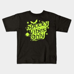 Spooky Vibes Only Retro Green Halloween Kids T-Shirt